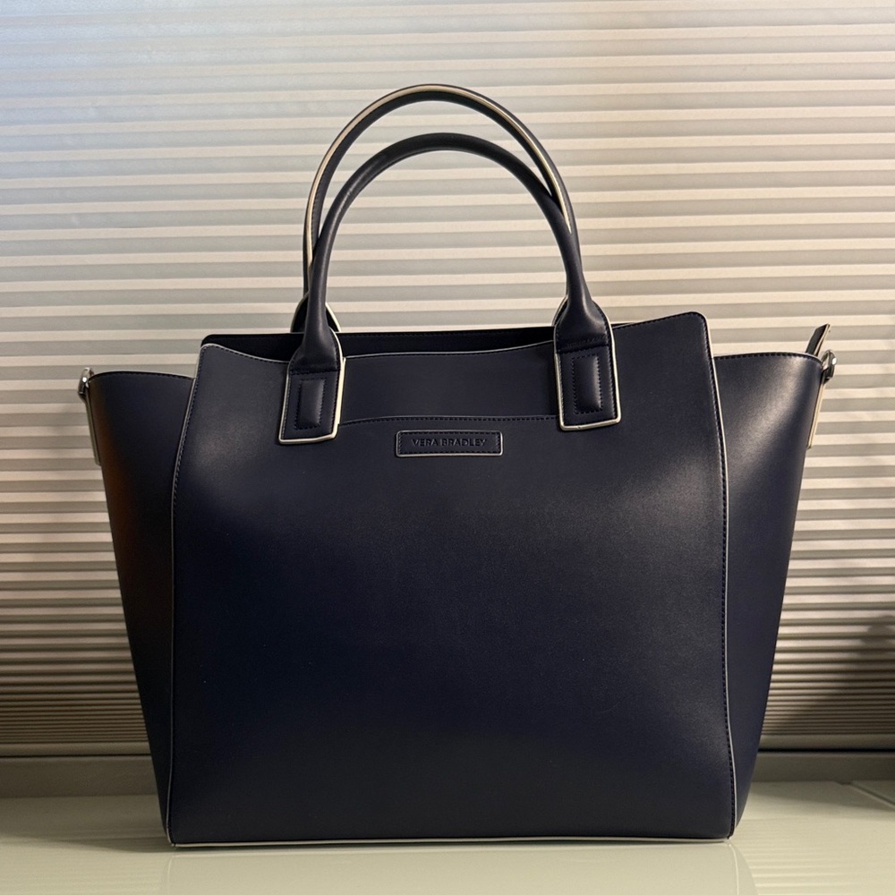 Brand new Vera Bradley Elegant Navy Handbag with adjustable shoulder strap